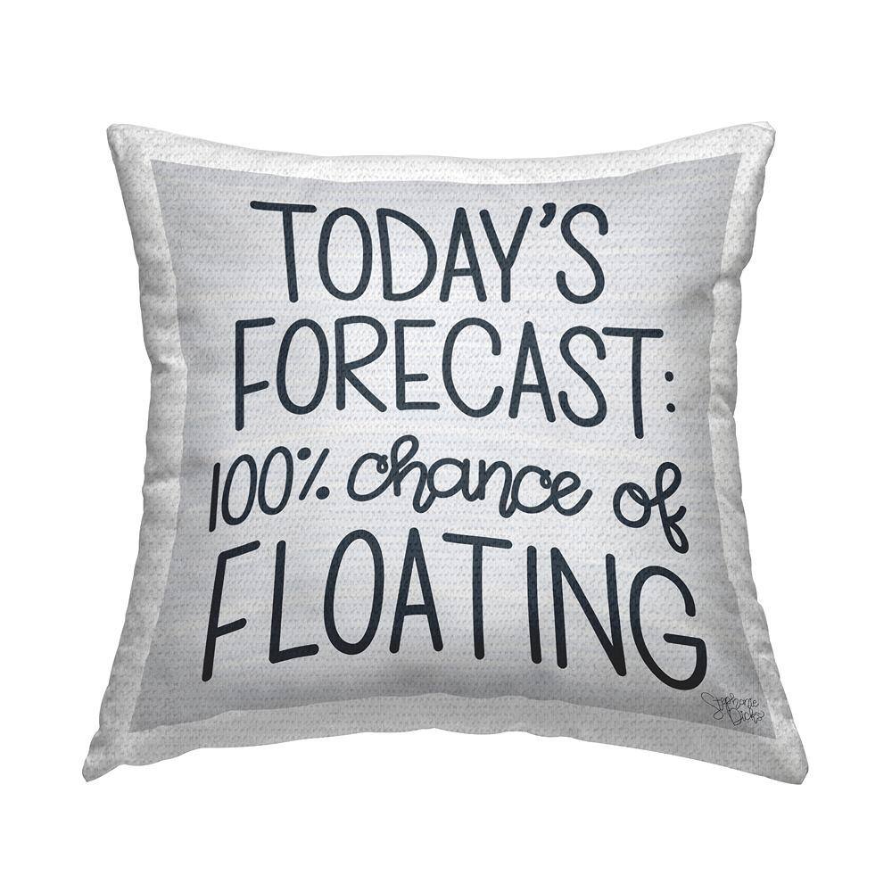 Today's Forecast Floating Phrase Grey Square Outdoor Throw Pillow price history on PriceWatchPro
