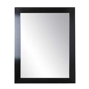 25.5 in. W x 27.5 in. H Rectangle Framed Black Satin Mirror
