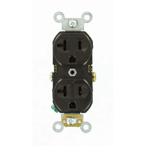 Standard Duplex Receptacles 20 Amp Brown Self Grounding 20A Outlets CR20 10 pc 