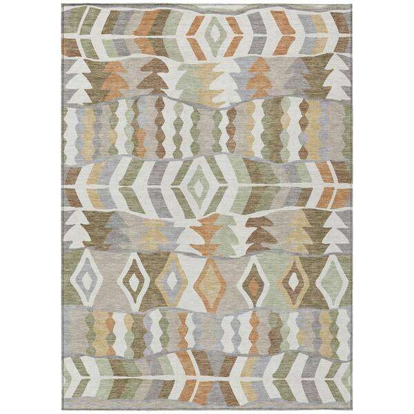 Chantille Machine Washable Indoor/Outdoor Abstract ACN2844 Ivory 10 ft. x 14 ft. Area Rug
