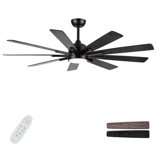 YUHAO 62 in. Indoor Plywood 120Volt 134 RPM Traditional Black Ceiling