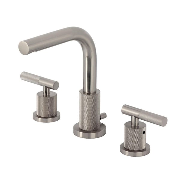 Convergent Deck Mount 2-Handle 8 in. Widespread Bathroom Sink Faucet with Pop-Up Drain in Brushed Nickel