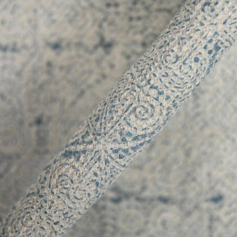 Handwoven Blue Geometric Cotton Area Rug 7'6" x 10'