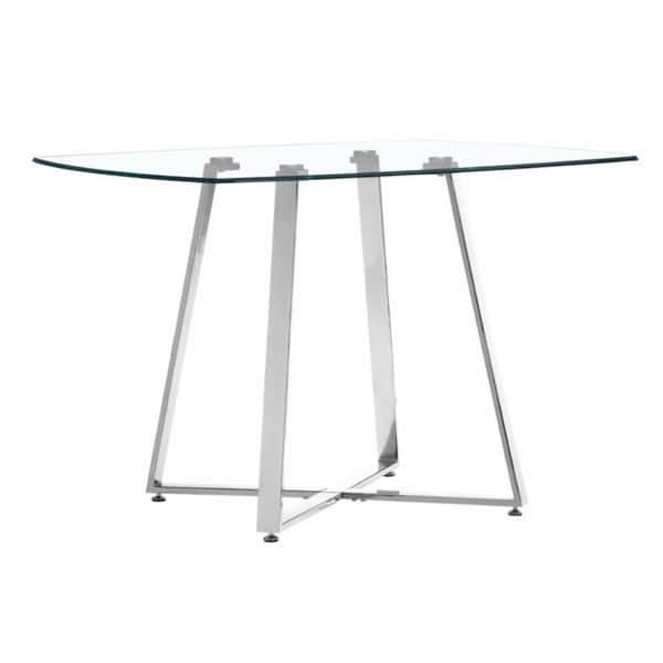 HomeRoots Julia 29.5 in. Clear Lemon Drop Dining Table