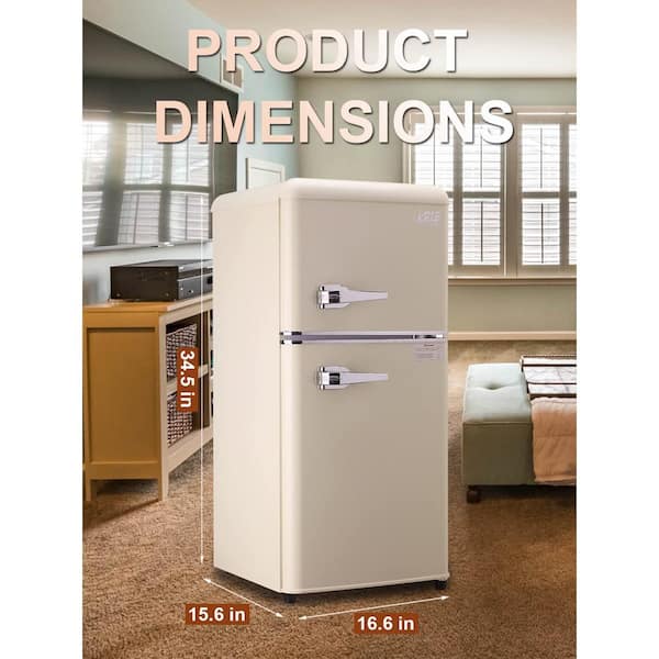 3.2 Cu.Ft Mini Refrigerator Compact Refrigerator Mini Fridge Stainless  Steel with Freezer,2 door, for Dorm,Garage, Camper, Basement or  Office,Silver