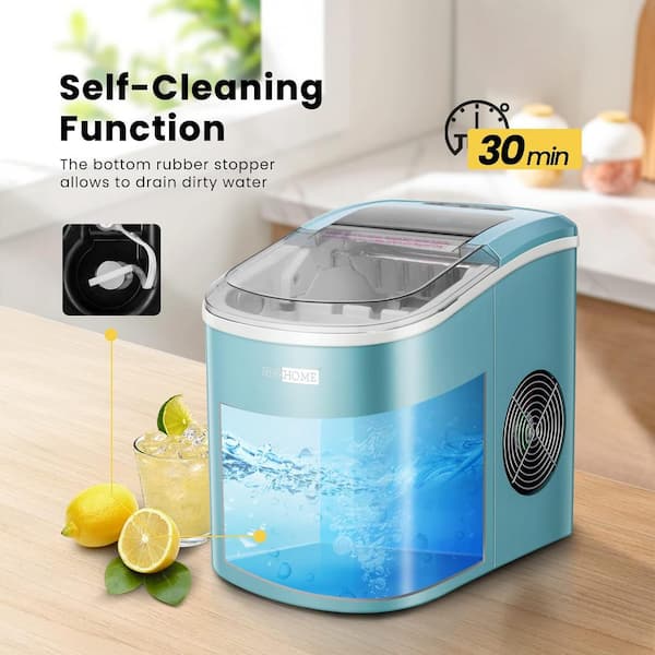 Electric 26 lbs./day Portable Ice Cube Maker in Stainless Steel