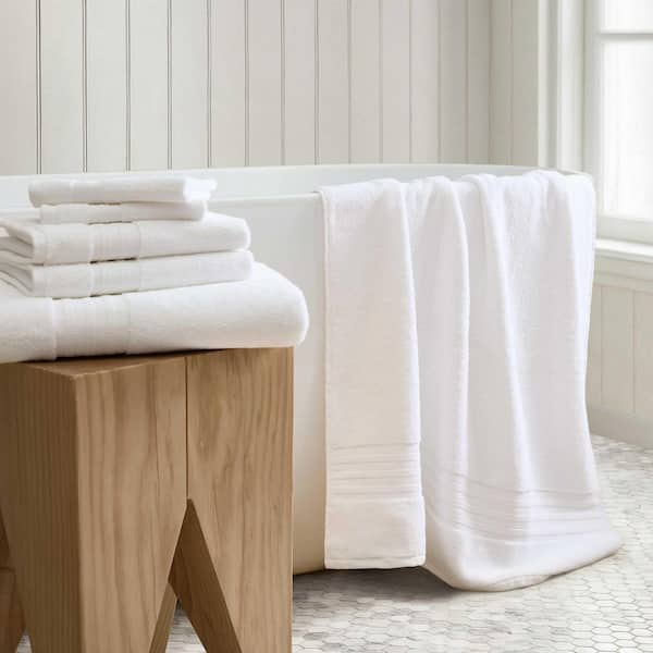 Skyland Manor 6-Piece White Cotton Dobby Assorted Towel Set