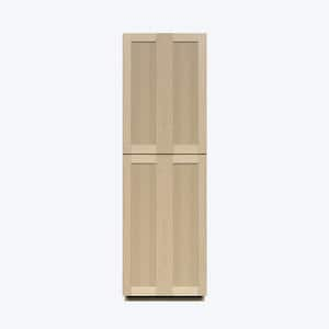 Lancaster Shaker Assembled 30 in. x 96 in. x 27 in. Pantry Cabinet with 4 Doors in Natural Wood