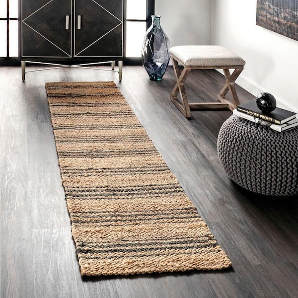 Sycamore Striped Jute Natural 2 ft. x 8 ft. Runner Rug