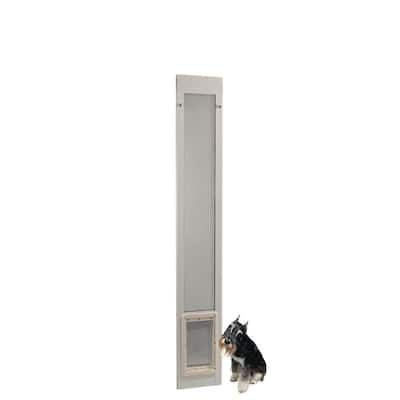 7 in. x 11.25 in. Medium White Pet and Dog Patio Door Insert for 75 in. to 77.75 in. Tall Aluminum Sliding Glass Door
