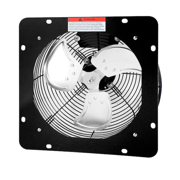 12 in. 1200CFM Black Electric Power Aluminum Gable Mount Attic Fan, with Corrosion Resistant, High Speed 1300RPM