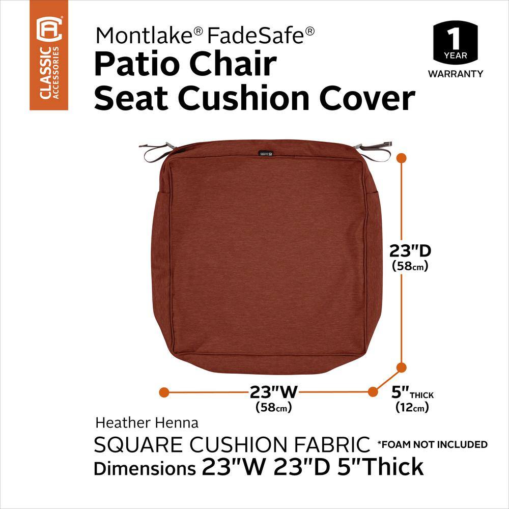 Heather Henna Red FadeSafe 23" Patio Cushion Slipcover
