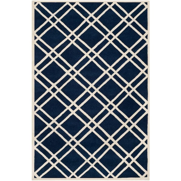 SAFAVIEH Chatham Dark Blue/Ivory 8 ft. x 10 ft. Area Rug