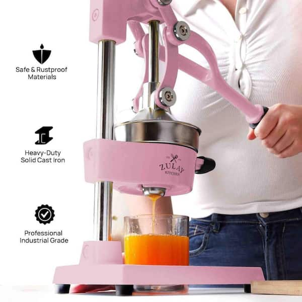 Zulay Kitchen Cast-Iron Orange Juice Squeezer - Large Pink Z-CTRS