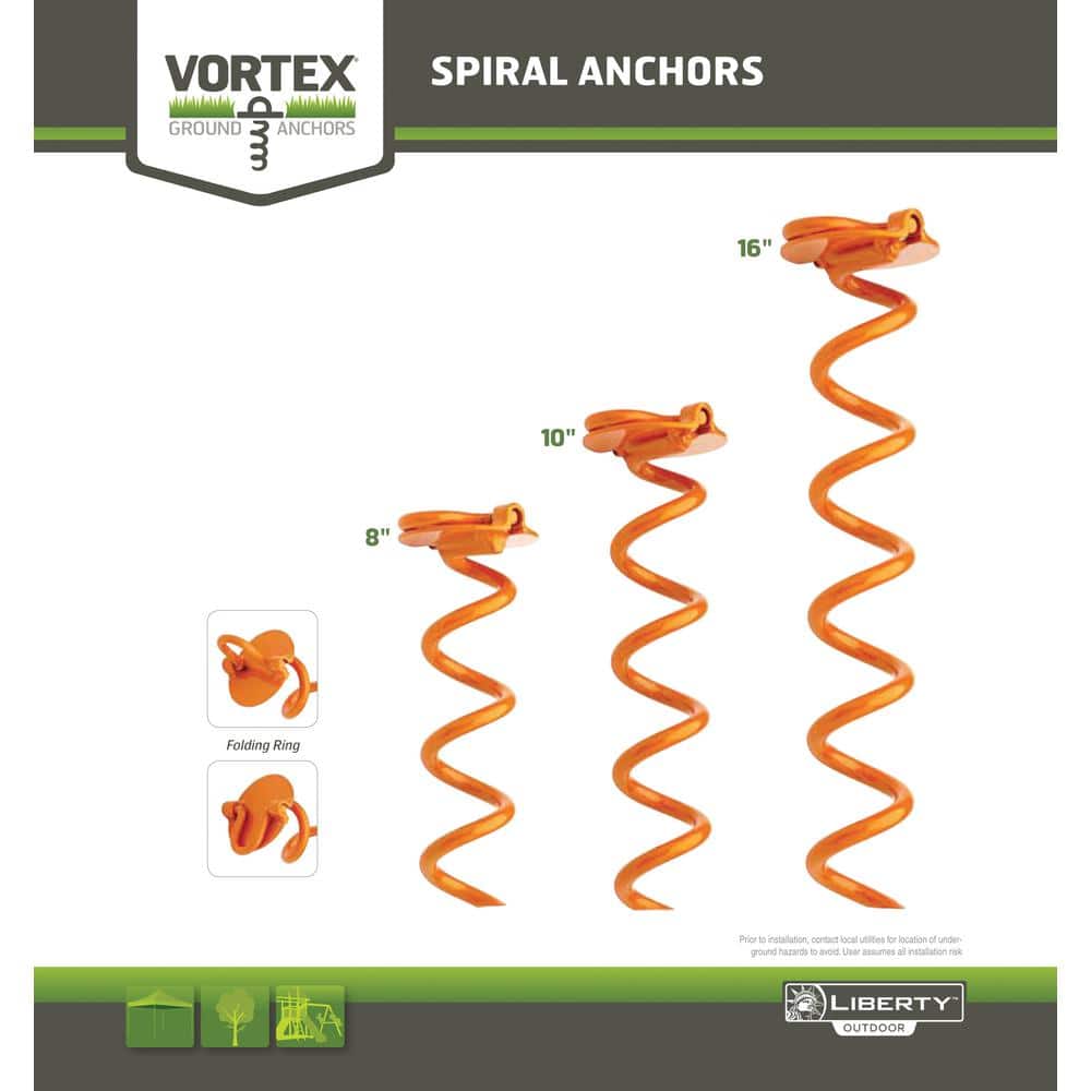 Vortex 16'' Orange Steel Spiral Ground Anchor Stake