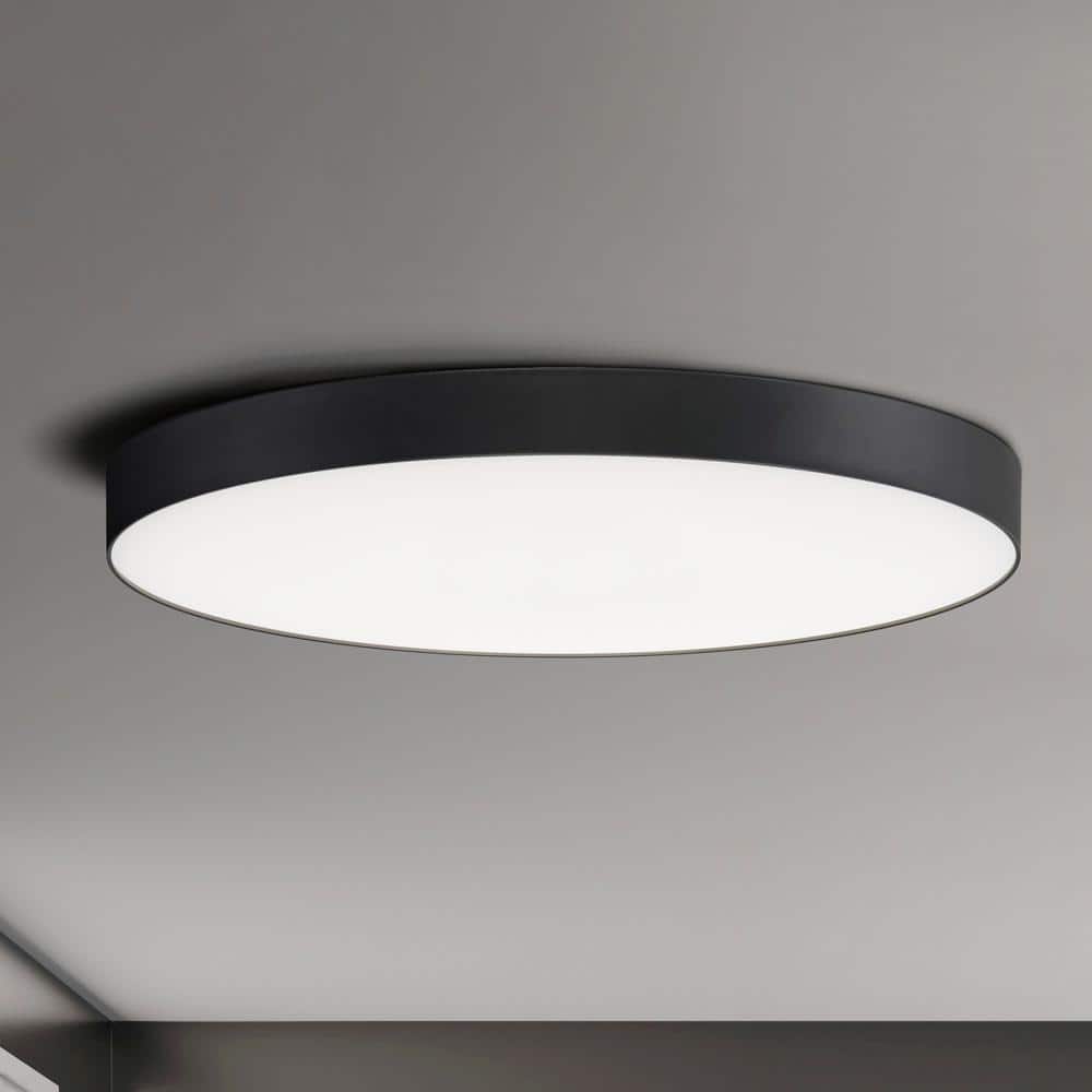 Maxim Trim 16" Black Acrylic LED Flush Mount Ceiling Light