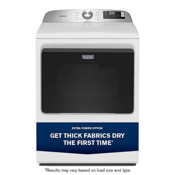 7.4 cu. ft. vented Top Load Electric Dryer in White with Extra Power