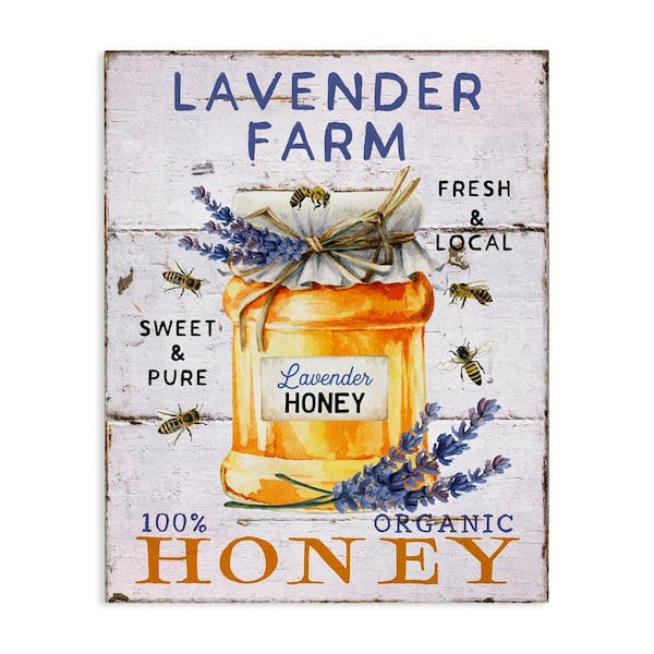 Stupell Industries Lavender Honey Farmhouse by Creatif Belle Unframed Animal Graphic Art Print 40 in. x 30 in.