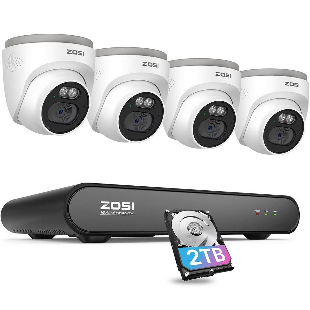 thumbnail image 2 of ZOSI 4MP/5MP PoE Add-On Security Camera | AI Face/Vehicle Detection, Night Vision, Built-in Mic, Outdoor/Indoor 2 of 10