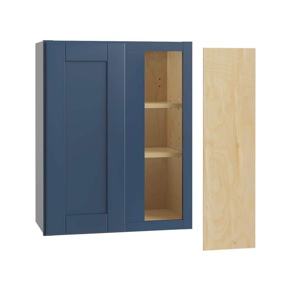 Washington Vessel Blue Plywood Shaker Assembled Blind Corner Kitchen Cabinet Sft Cls Right 24 in W x 12 in D x 30 in H price history on PriceWatchPro