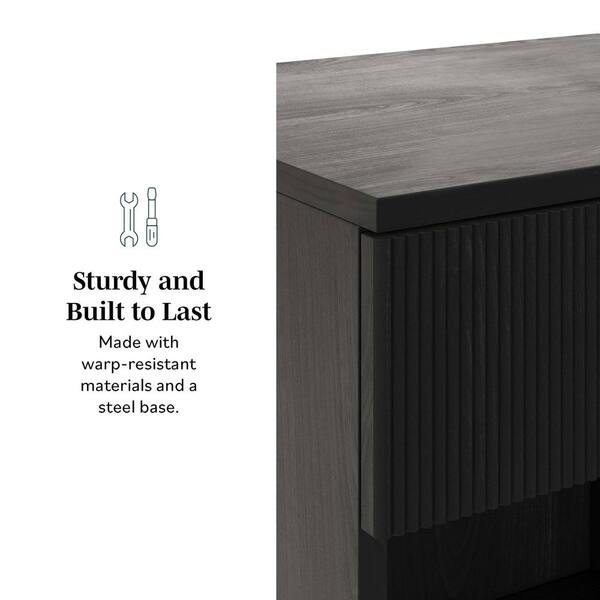 Walker Edison Furniture Company 1-Drawer Black Wood and