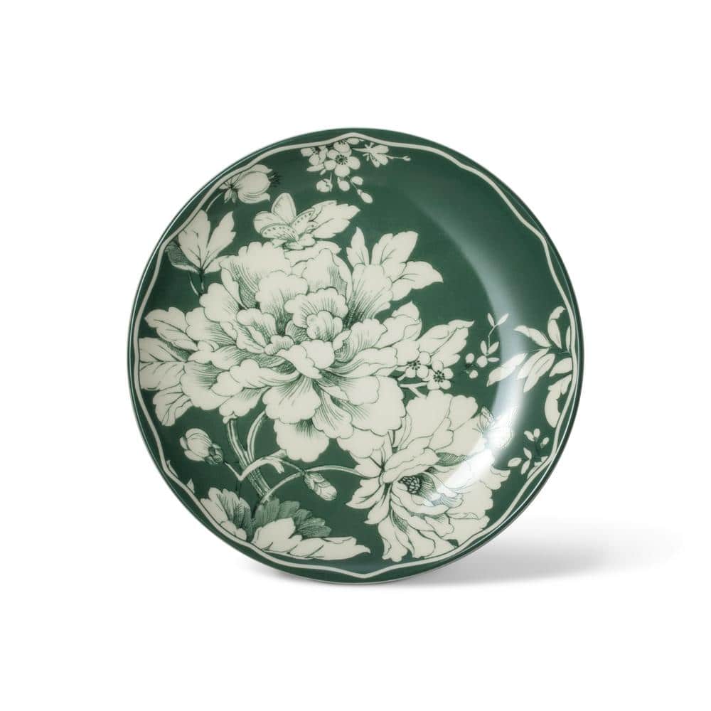 Sage and White Porcelain 12-Piece Dinnerware Set for 4