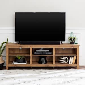 Barnwood 70 in. Barnwood MDF TV Stand 70 in. with Adjustable Shelves
