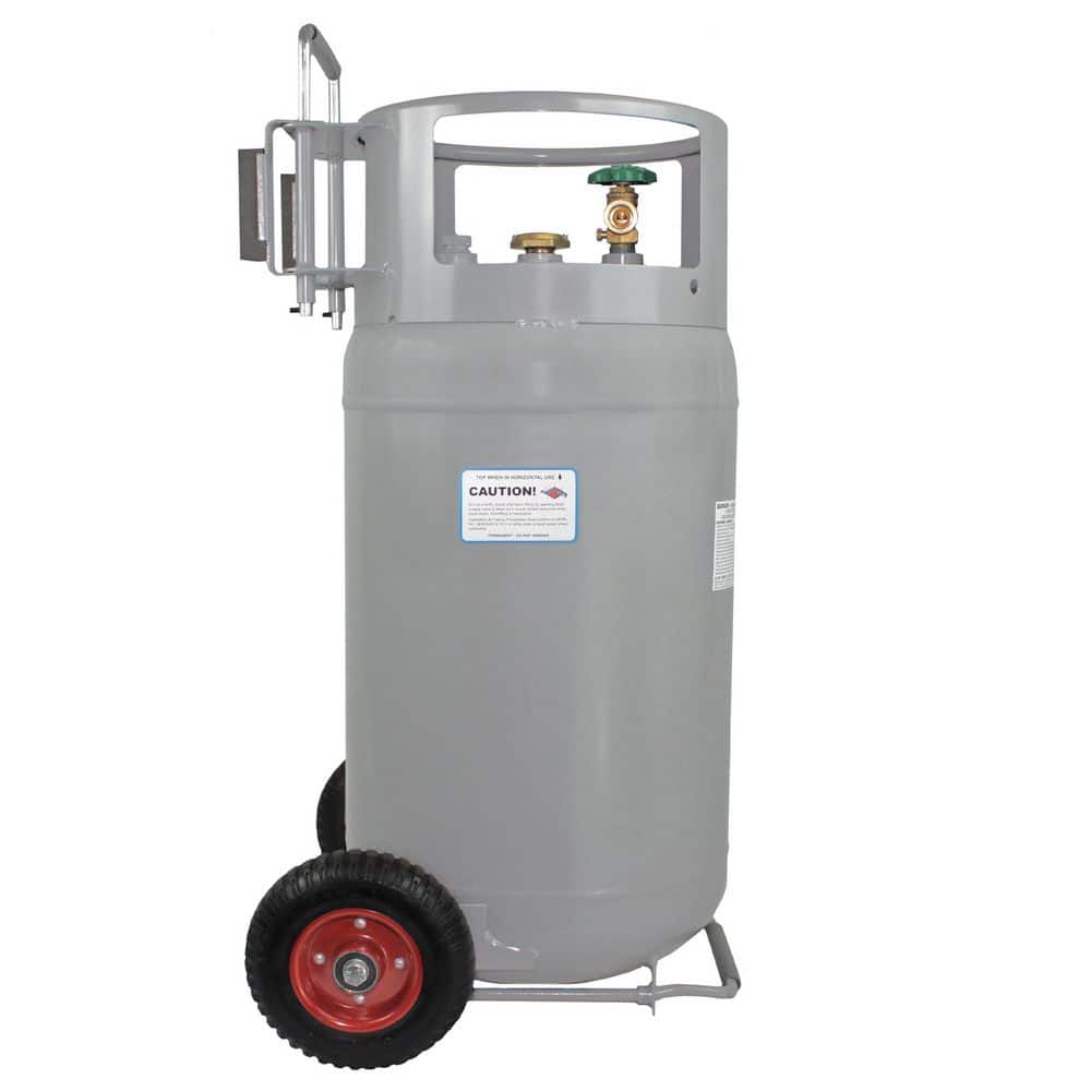 60 lb. Horizontal and Vertical HOG Propane Tank Cylinder with Wheels and Built-in gauge