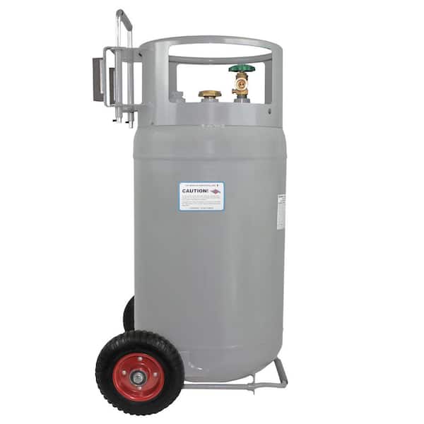 60 lb. Horizontal and Vertical HOG Propane Tank Cylinder with Wheels and Built-in gauge