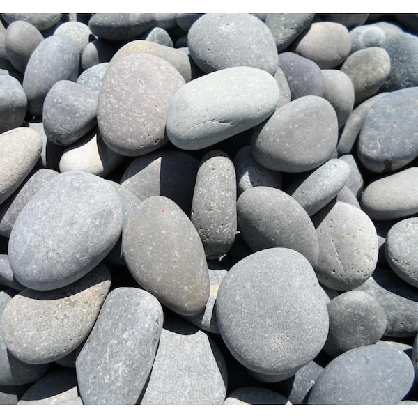 Unbranded Rock Ranch 27 cu. ft. 1 in. to 2 in. Black Mexican Beach Pebble (2200 lbs. Bulk Super Sack Contractor Pallet)