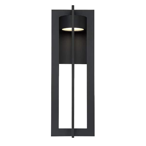 Chamber 25 in. Black Integrated LED Outdoor Wall Sconce, 3000K
