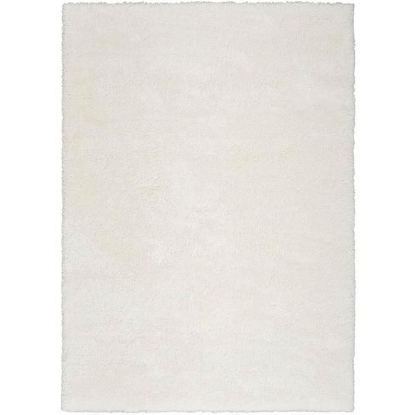 Nourison Pacific Shag Ivory 5 ft. x 7 ft. Solid Contemporary Area Rug