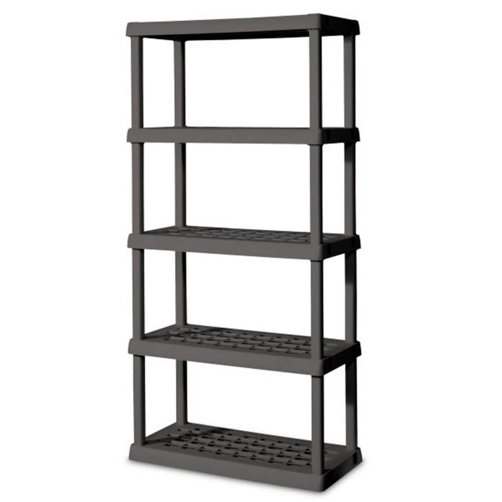 36 in. x 18 in. x 75.1 in. Resin 5-Tier Freestanding Garage Storage 5-Shelf Ventilated Shelving Unit, Gray (4-Pack) price history on PriceWatchPro