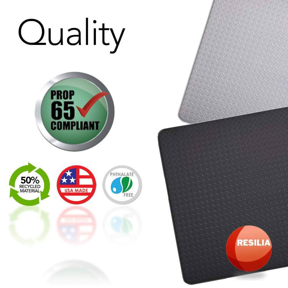 Silver Diamond Plate Heavy-Duty Grill Mat 57" x 47"