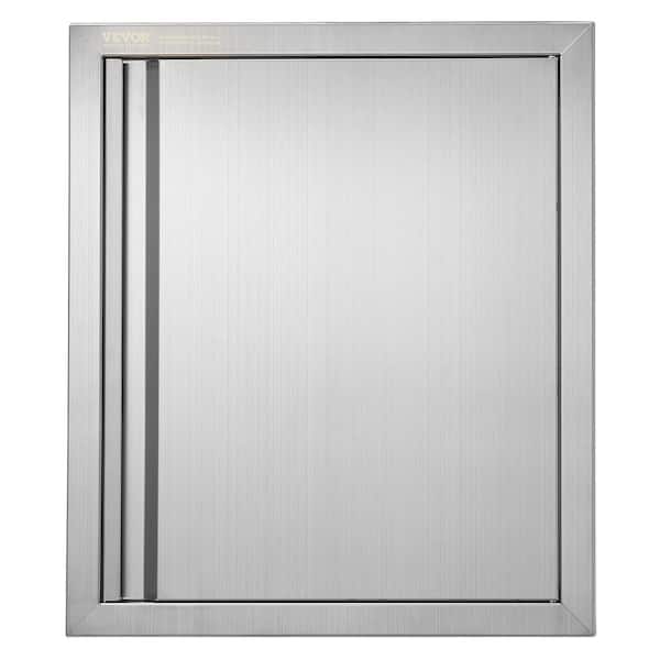 Single Outdoor Kitchen Door 18 in. W x 21 in. H BBQ Access Door Stainless Steel Flush Mount Door Wall Vertical Door