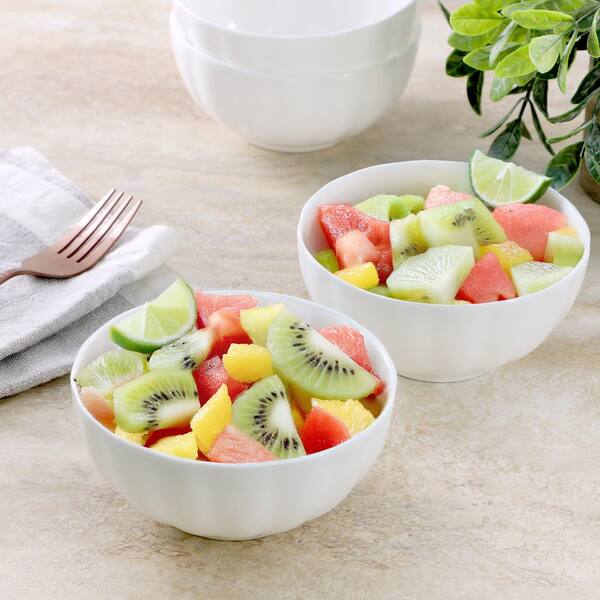 MARTHA STEWART Kincaid 4-Piece 12 oz. 4.7 in. Bone China