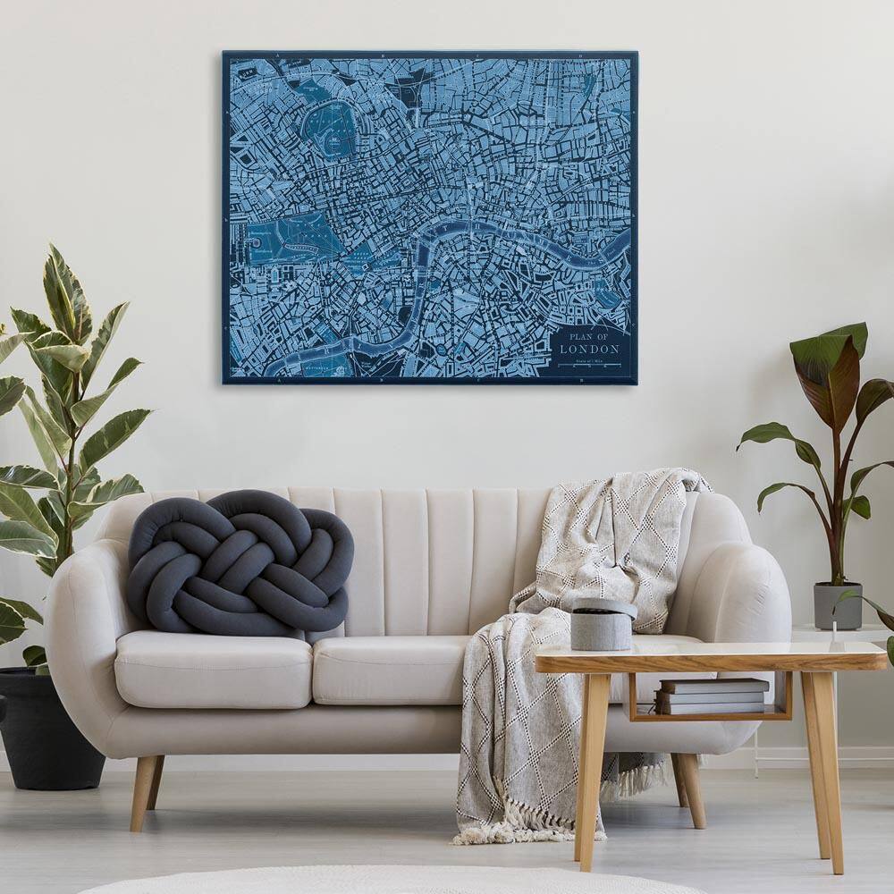 Blue Detailed London Map by Phillipa Katz Unframed Abstract Graphic Art Print 36 in. x 48 in. price history on PriceWatchPro