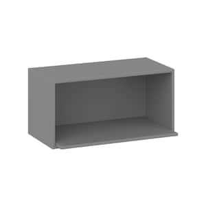 Bristol Painted 30 in. W x 15 in. H x 14 in. D Slate Gray Shaker Assembled Wall Microwave Shelf Kitchen Cabinet