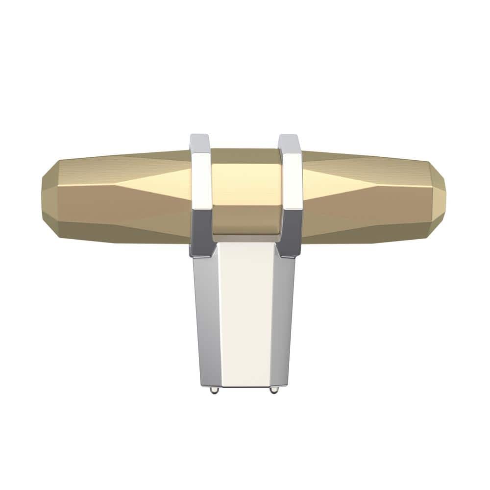 Polished Chrome Modern T-Handle Cabinet Knob with Mounting Hardware