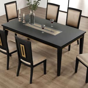 Liora Espresso Wood 72 in. 4-Legs Dining Table (Seats 6)