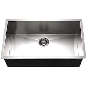 Houzer Nouvelle Undermount Single Bowl Kitchen Sink Stainless Steel, NOG-4150