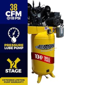 Industrial Series 80 Gal. 10 HP 1-Phase Electric Air Compressor with pressure lubricated pump