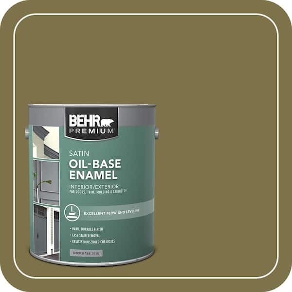 BEHR 1 gal. #S330-7 Olive Shade Oil-Based Satin Enamel Interior ...