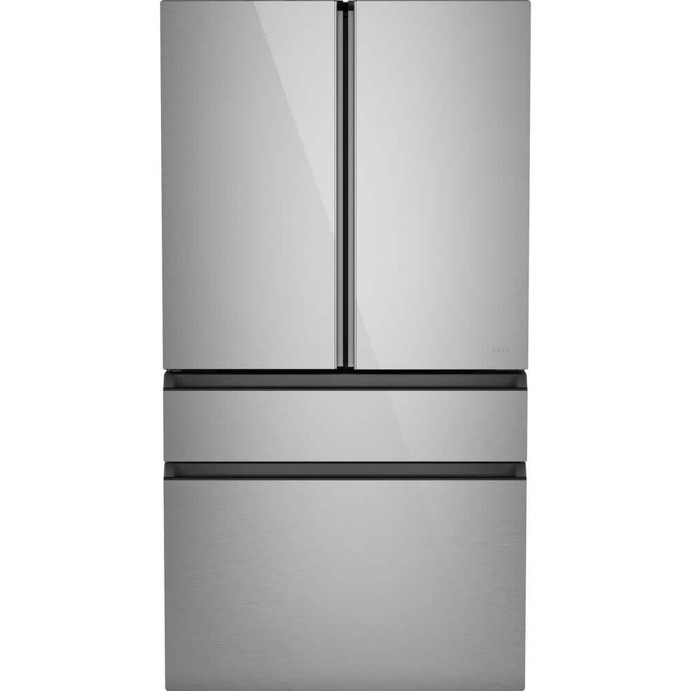 36 in. 23.2 Cu. Ft. Counter-Depth 4-Door French-Door Refrigerator in Platinum Glass, Dual-Dispense AutoFill Pitcher
