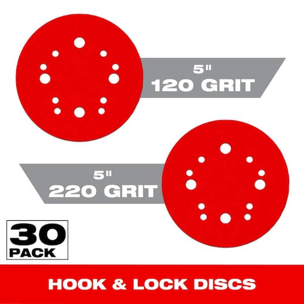 DIABLO 5 in. 120 & 220 Grit Hook and Lock ROS Sanding Discs (30-Pack)