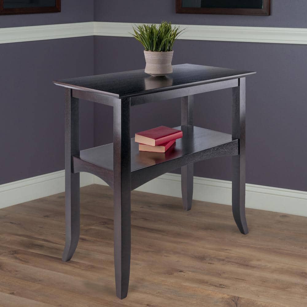 Transitional Camden Solid Wood Rectangular Console Table with Storage in Coffee Finish
