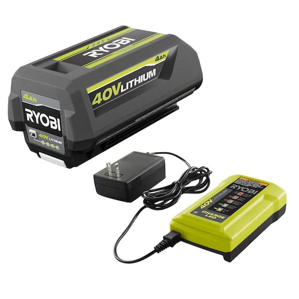 RYOBI 40V Brushless 14 in. Battery Chainsaw 4.0 Ah Battery and Charger RY40530 - The Depot