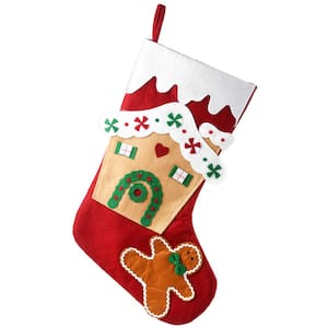 18 in. Gray Christmas Stocking with Snowflakes