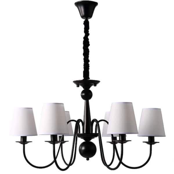 6 Light Black Candle Chandelier With Fabric Shade Shlp052 6 Light Black Candle Chandelier With, Home Depot Black Candle Chandelier