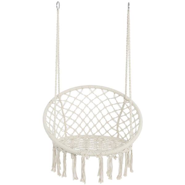 white macrame chair